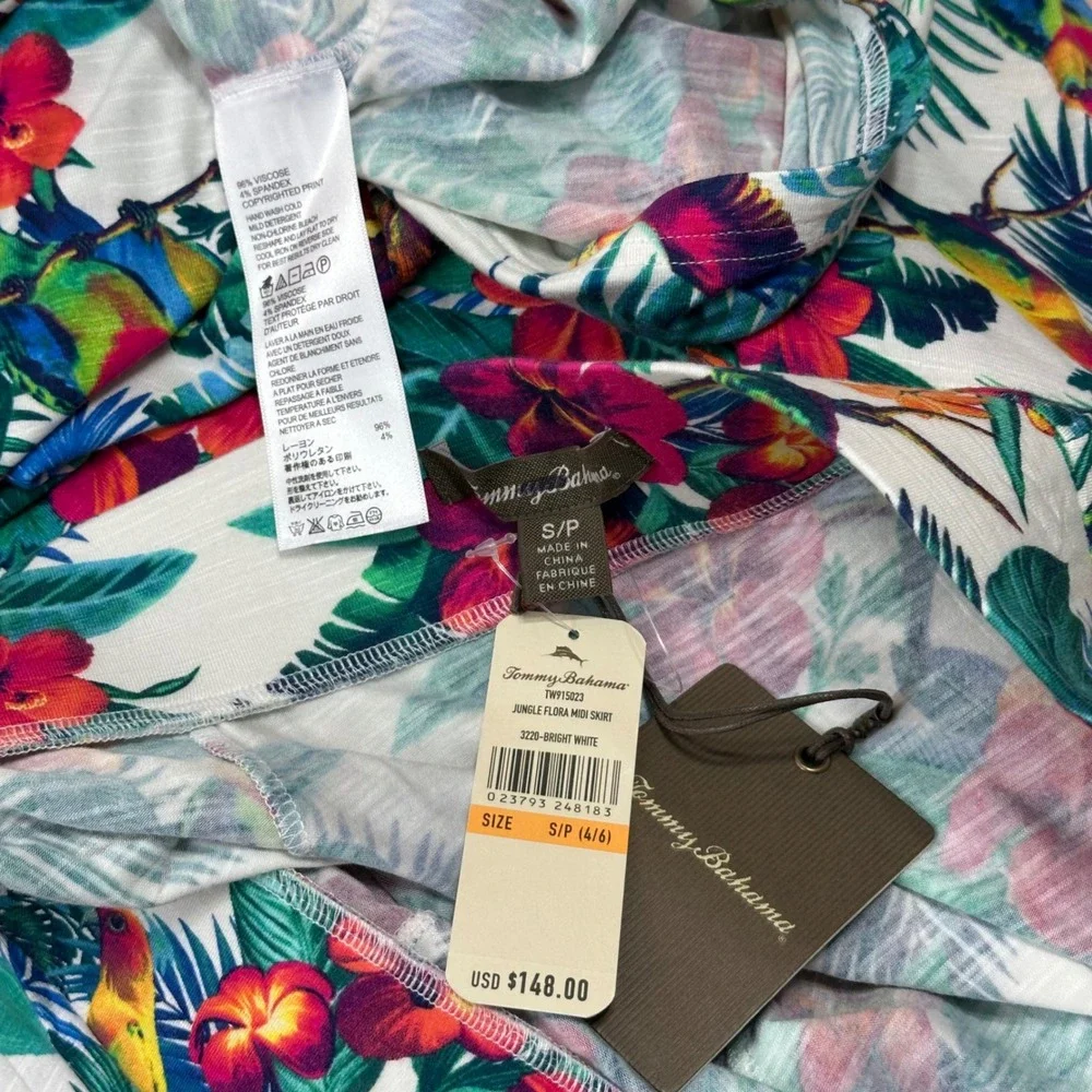 NEW Tommy Bahama‎ Jungle Tropical Floral Long Midi Skirt Women's Small 4/6 $148
